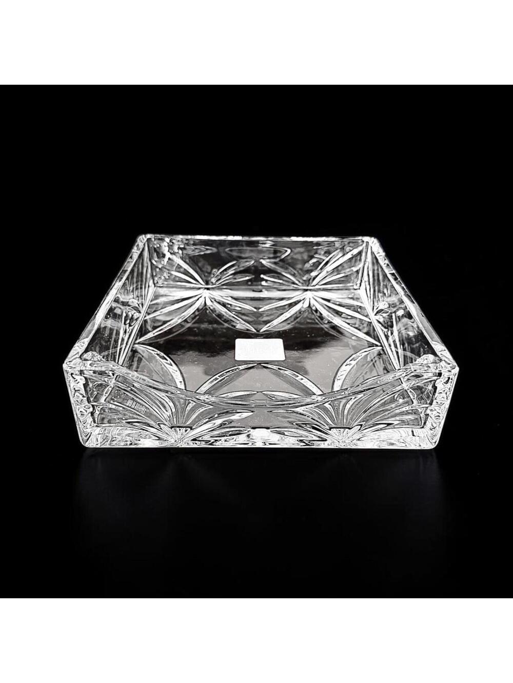 Vintage Rare Marquis by Waterford Square Crystal Napkin Holder 7" w Box - 10237